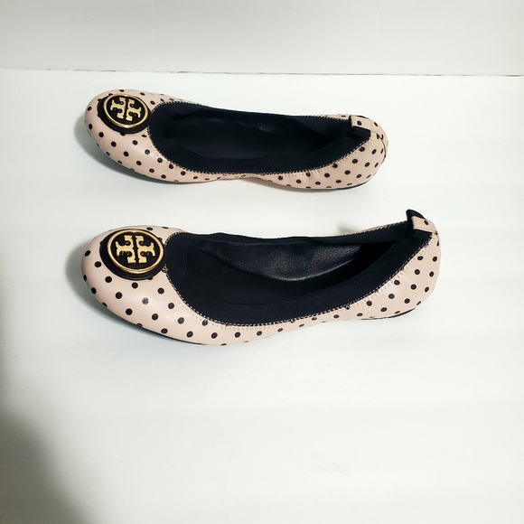 Tory Burch pale pink polka dot Minnie flats sz 7.5M - Picture 3 of 5